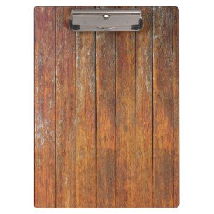Distressed wood boards clipboard