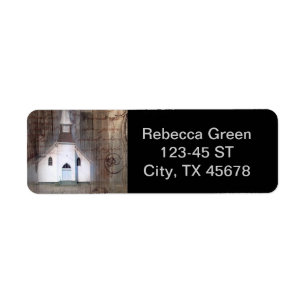 Distressed Wood primitive Rustic country church Return Address Label