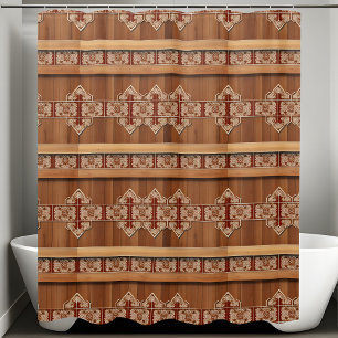 Distressed Wood Shower Curtains Style 1