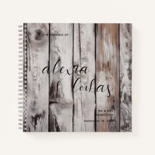 Distressed Wood Wedding Guest Book