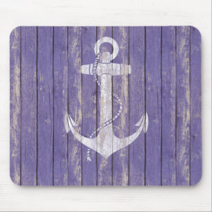 Distressed Wood with Anchor Mouse Pad