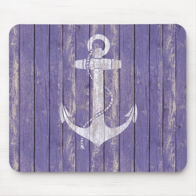 Distressed Wood with Anchor Mouse Pad (Front)