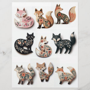 Distressed Wooden Fox Embellishments