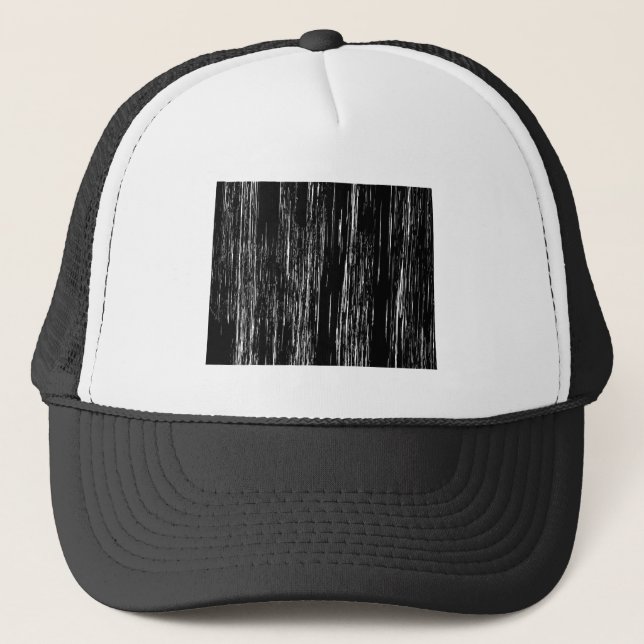 Distressed Wyoming State Outline Trucker Hat (Front)