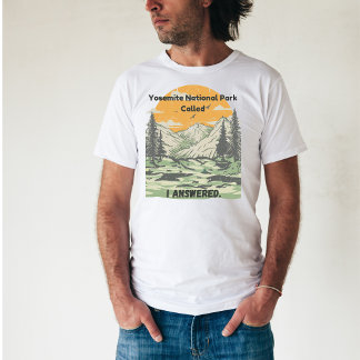 Distressed Yellow/Green Print Yosemite Park Nature T-Shirt