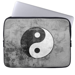 Distressed Yin Yang Symbol Laptop Sleeve