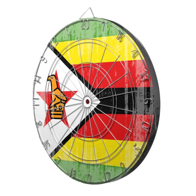 DISTRESSED ZIMBABWE FLAG.png Dartboard (Front Right)