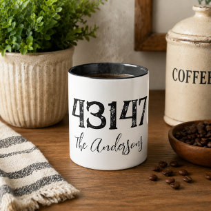 Distressed Zip Code Mug