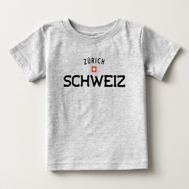 Distressed Zurich Schweiz (Switzerland) Baby T-Shirt (Front)