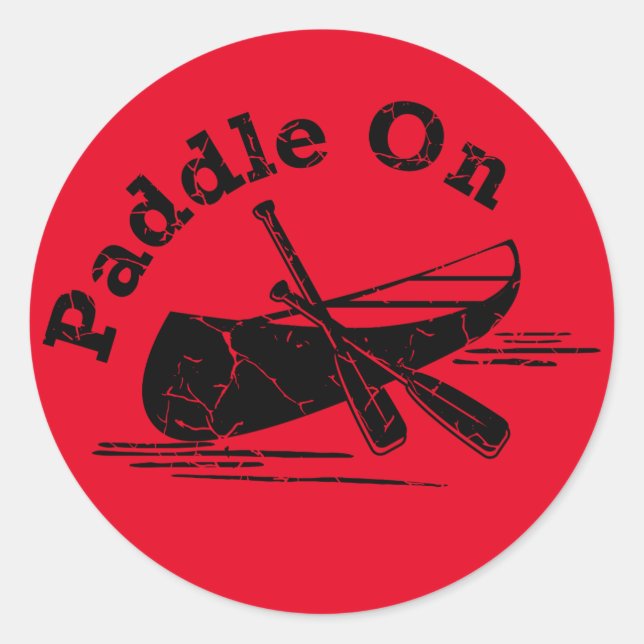 DistressedPaddle On Design - Classic Round Sticker (Front)