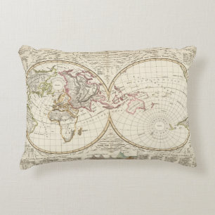 Distribution Map of Rivers and Mountains Decorative Cushion