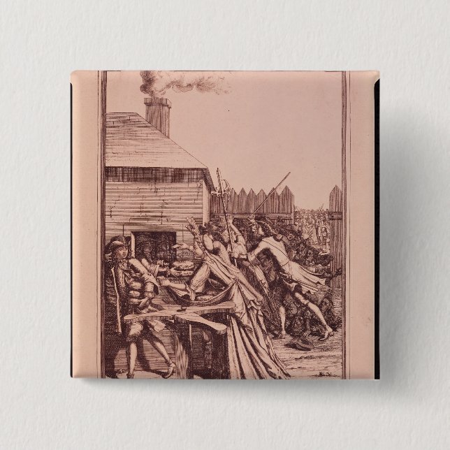 Distribution of Bread at the Louvre 15 Cm Square Badge (Front)