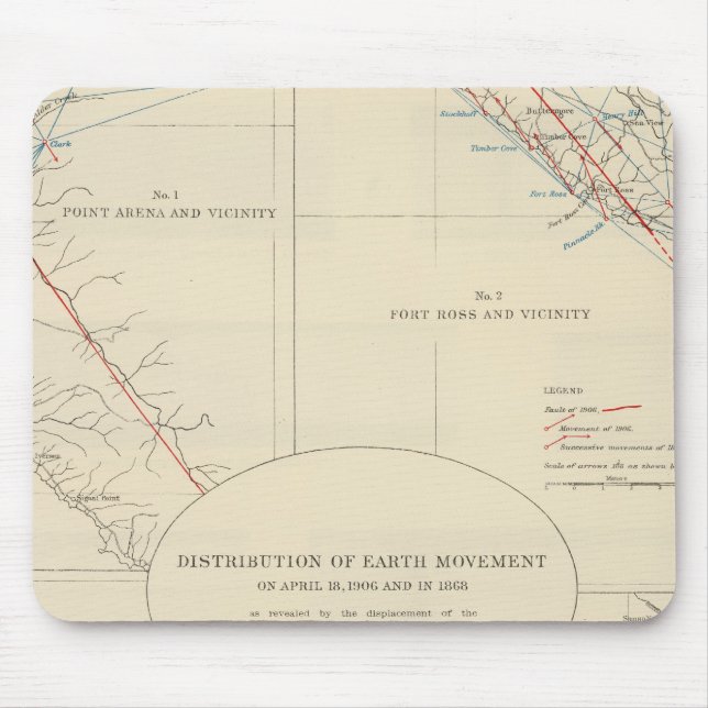 Distribution of earth movement in California Mouse Pad (Front)