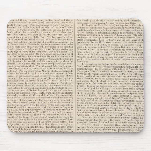 Distribution of Heat over the Globe continued Mouse Pad (Front)