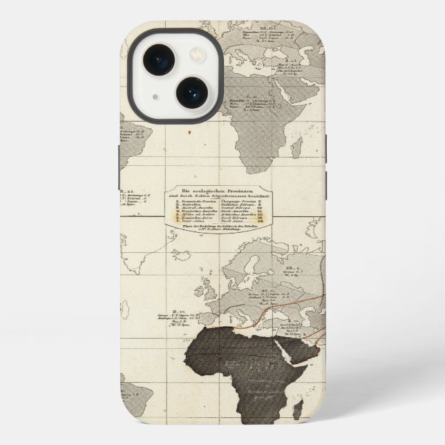 Distribution of rodents and animals iPhone case (Back)