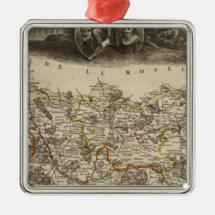 District boundaries metal ornament