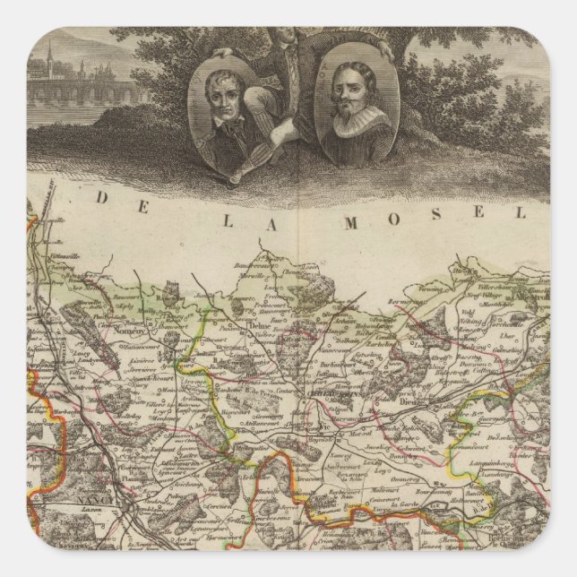 District boundaries square sticker (Front)