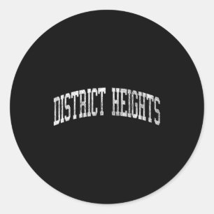 District Heights Maryland Md Vintage Athletic Spor Classic Round Sticker