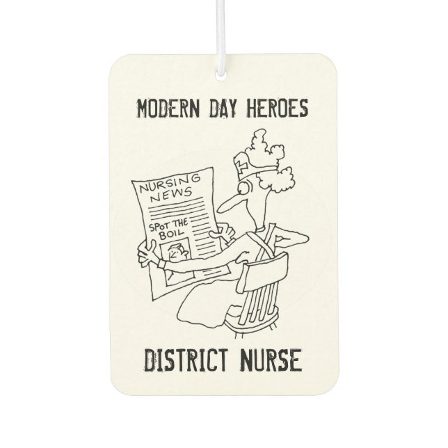 District Nurse Cartoon Car Air Freshener (Front)