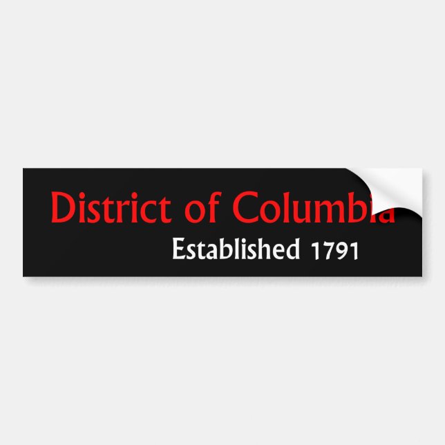 District of Columbia Established Bumper Sticker (Front)