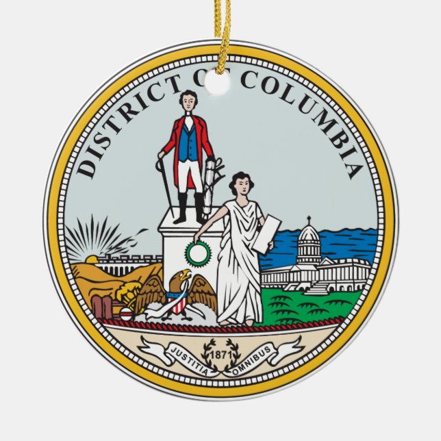 District of Columbia seal Ceramic Tree Decoration (Front)