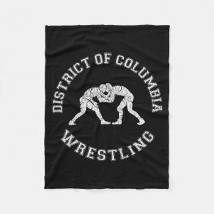 District Of Columbia Wrestling Distressed Retro Wr Fleece Blanket