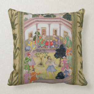Disturbance by a madman at a social gathering, fro cushion
