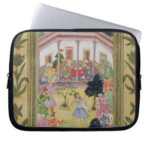 Disturbance by a madman at a social gathering, fro laptop sleeve