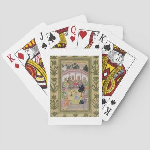 Disturbance by a madman at a social gathering, fro playing cards