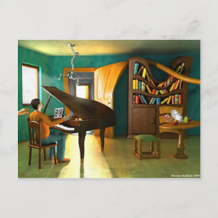 Disturbing the Pianist Postcard