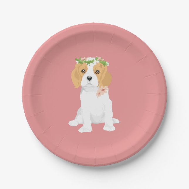 Dita The Blenheim Cavalier King Charles Spaniel Paper Plate (Front)