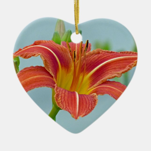 Ditch Lily Ceramic Tree Decoration (Front)