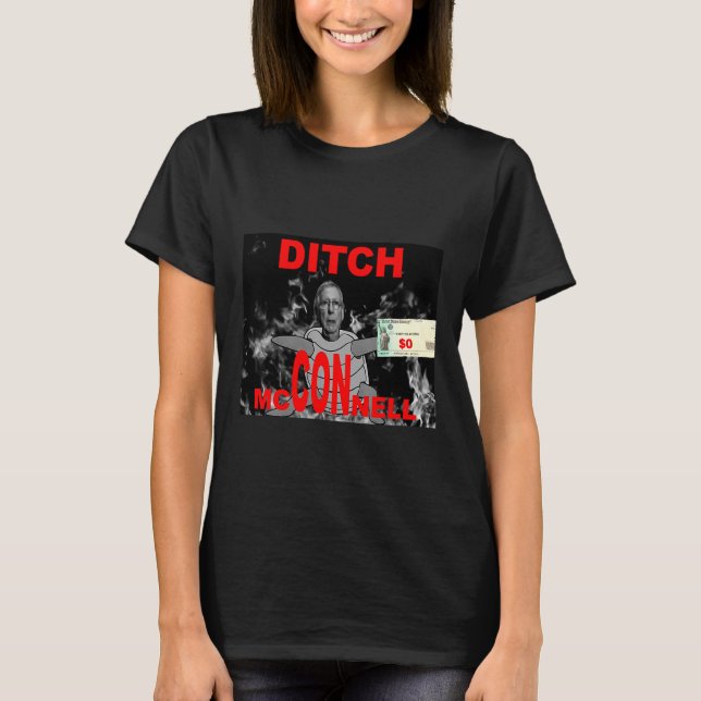Ditch Mitch McConnell Turtle Stimulus Check T-Shirt (Front)