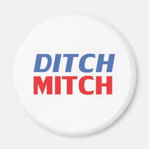 Ditch Mitch red white blue modern typography funny Magnet