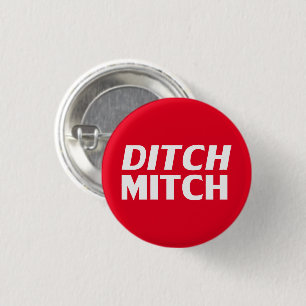 Ditch Mitch red white modern typography funny 3 Cm Round Badge
