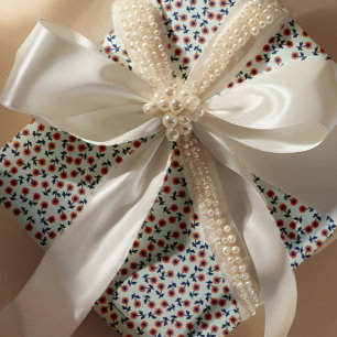 Ditsy Coral Daisies – Mini Floral Seamless Pattern Wrapping Paper