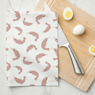 Ditsy cute shrimps tea towel