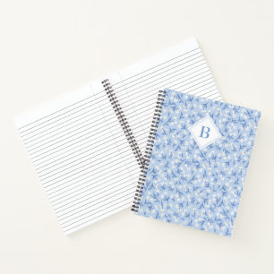 Ditsy Daisy Floral Monogram Periwinkle Blue Notebook