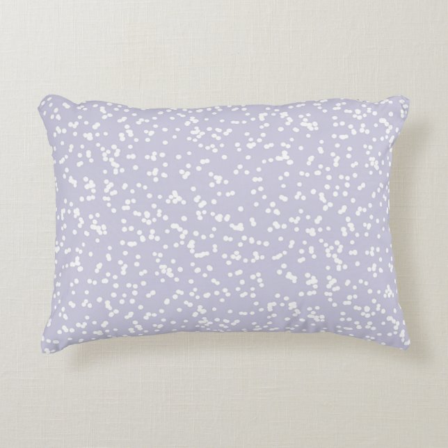 Ditsy Dots Pattern - White on Dusty Purple Decorative Cushion (Front)