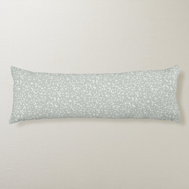 Ditsy Dots Pattern - White on Gray Green Body Cushion (Front)