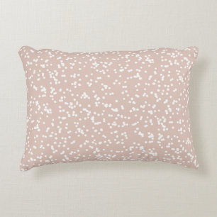 Ditsy Dots Pattern - White on Soft Terracotta Decorative Cushion