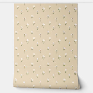 Ditsy Floral Cottagecore Boho Wildflower Neutral Wallpaper