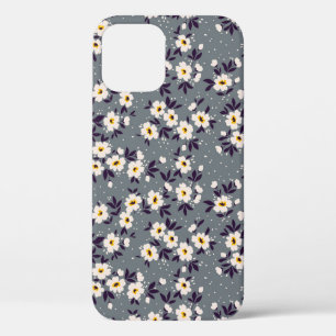 Ditsy Floral: Vintage Gray Background iPhone 12 Case