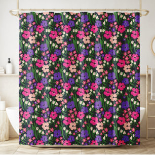 Ditsy Floral Wildflowers Shower Curtain