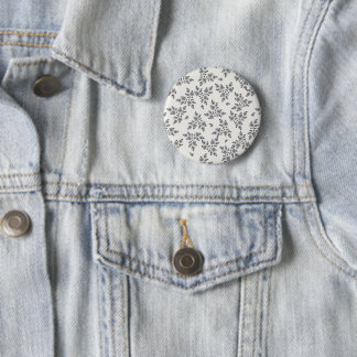 Ditsy Florals in Grey 6 Cm Round Badge