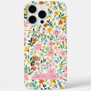 Ditsy Flower Garden Monogrammed iPhone 16 Pro Max Case