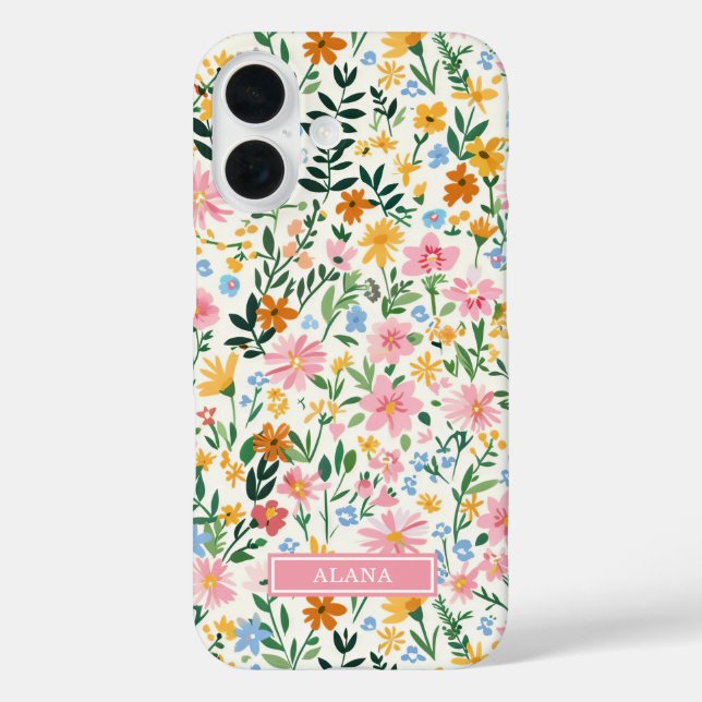 Ditsy Flower Garden Monogrammed Case-Mate iPhone Case (Back)