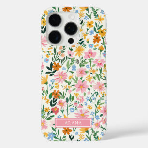Ditsy Flower Garden Monogrammed iPhone 16 Pro Case