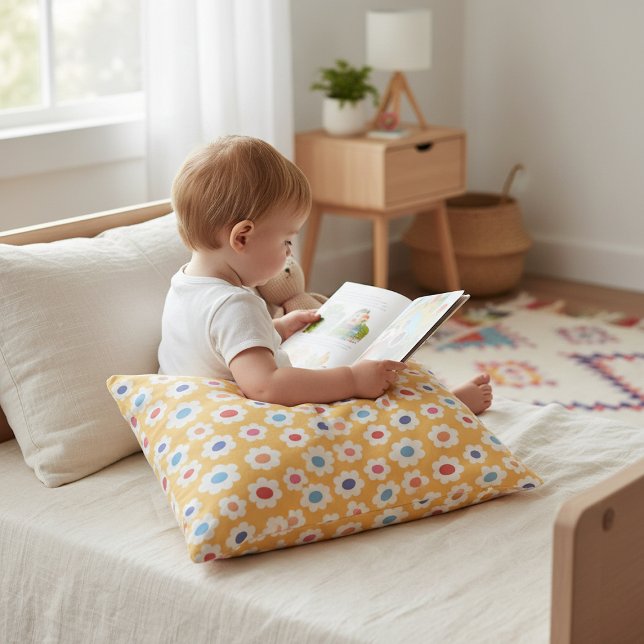 Ditsy Flower Nursery Decor Accent Pillow (Creator Uploaded)