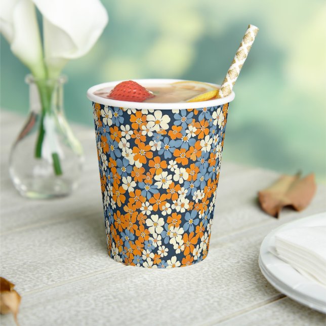 Ditsy Flowers Pattern  Paper Cups (Insitu)